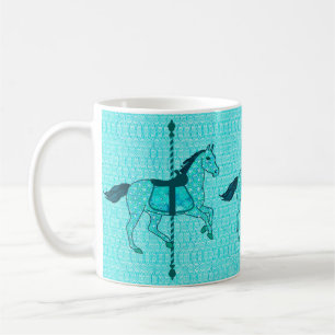 Carousel Horse - Turquoise and Aqua Coffee Mug