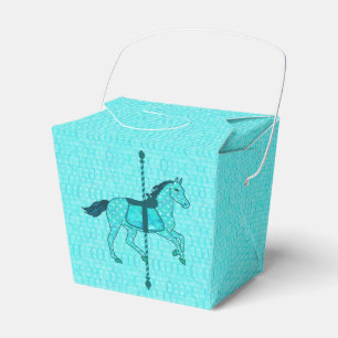 Carousel Horse - Turquoise and Aqua Favour Box