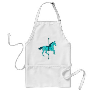 Carousel Horse - Turquoise and Aqua Standard Apron