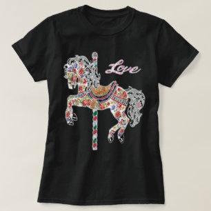 Carousel horse vintage illustration quilting T-Shirt