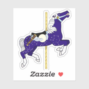 Carousel Horse with night time sky design