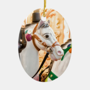 Carousel horses ceramic tree decoration