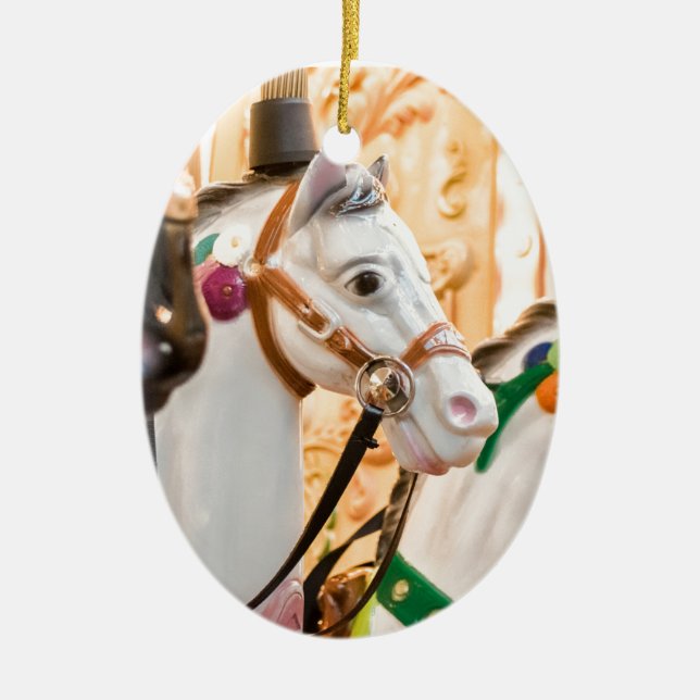 Carousel horses ceramic tree decoration (Front)