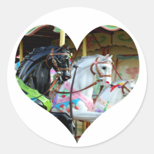 Carousel Horses Heart Sticker