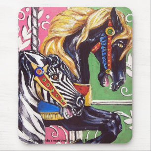 Carousel Horses Mouse Pad