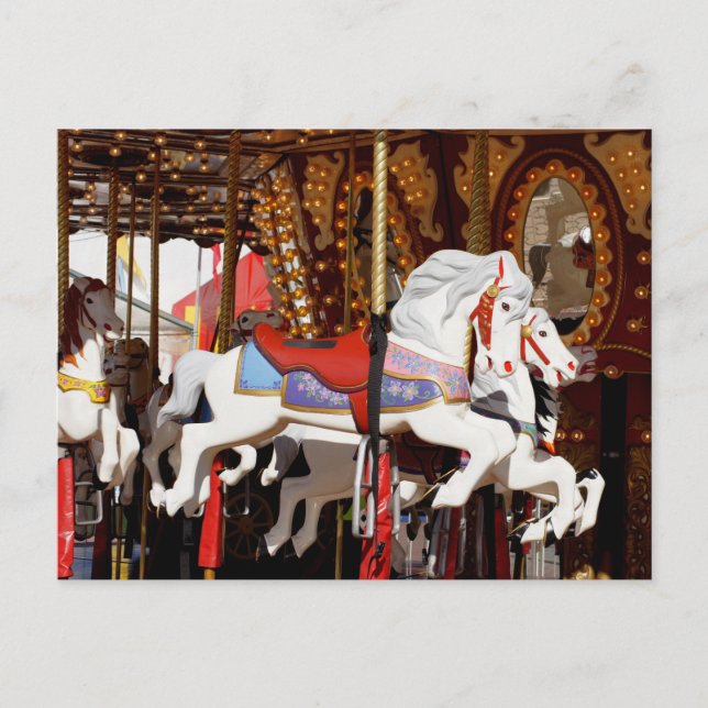 Carousel Horses Postcard (Front)