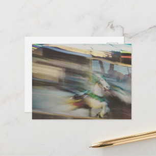 Carousel Horses Summer Days at the Fair Abstract Postcard