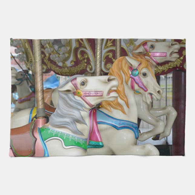 Carousel horses tea towel (Horizontal)