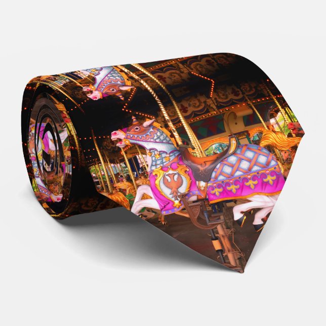 Carousel Horses Tie (Rolled)