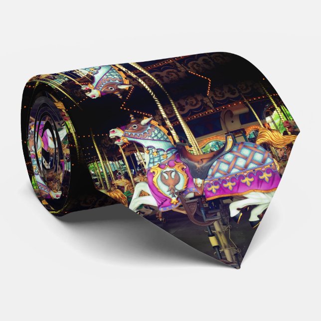 Carousel Horses Tie (Rolled)