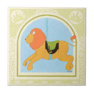 Carousel Lion by June Erica Vess Ceramic Tile