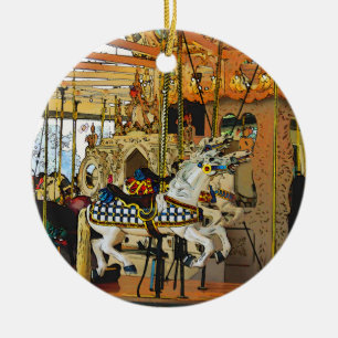 Carousel Magic - Merry-go-Round Ceramic Ornament