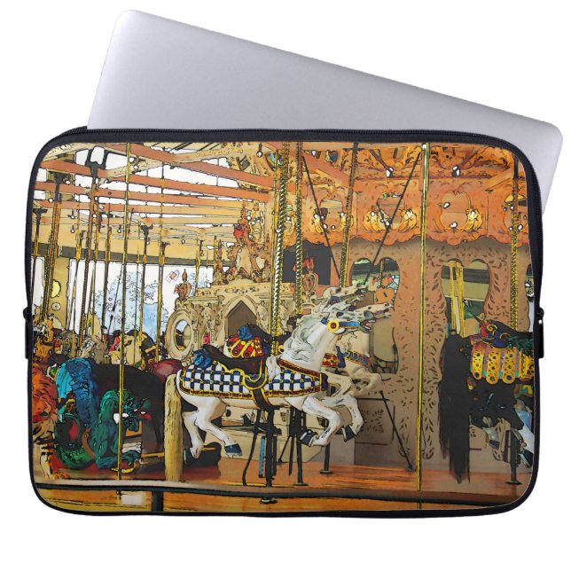 Carousel Magic - Merry-go-Round Laptop Sleeve (Front)