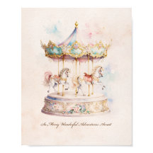  Carousel Nursery Art Whimsical Merry Go Round