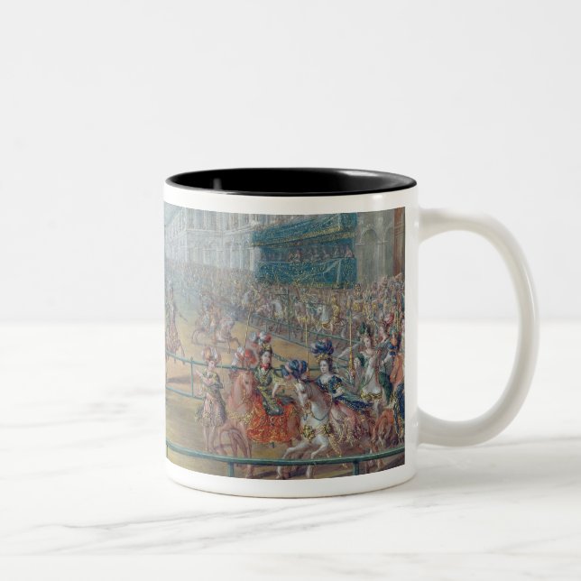 Carousel of Amazons in 1682 Two-Tone Coffee Mug (Right)
