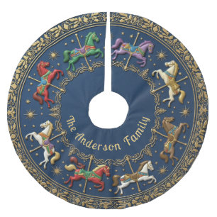 Carousel of Christmas Dreams Brushed Polyester Tree Skirt