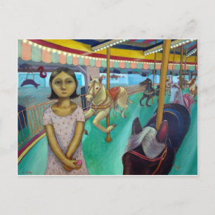 Carousel - Original Painting by Lora Shelley Postcard