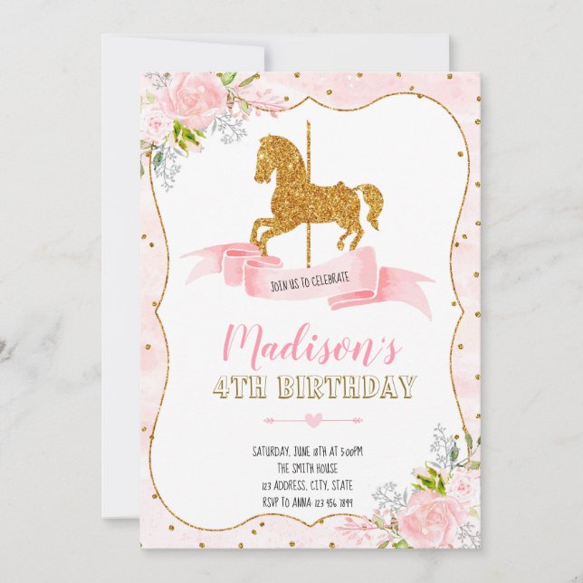 Carousel party invitation (Front)