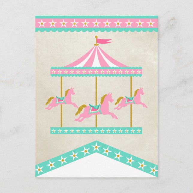 Carousel Pennant Banner Spacer Postcard (Front)
