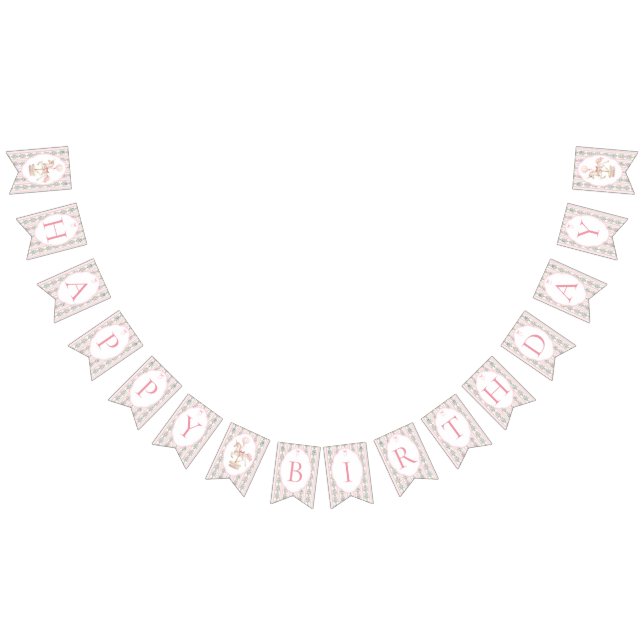 Carousel Pink First Birthday Bunting (All)