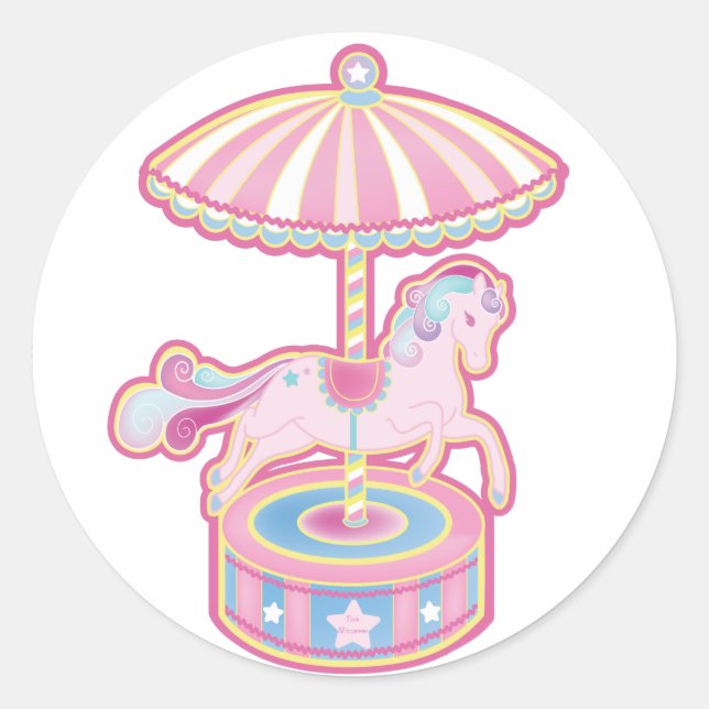 Carousel Pony Classic Round Sticker (Front)