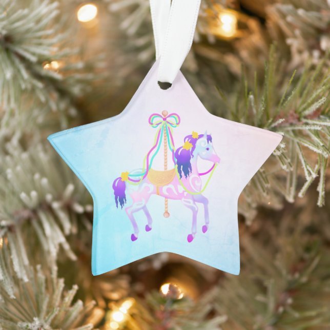 Carousel Pony Star Acrylic Ornament (Tree)