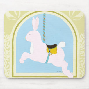 Carousel Rabbit by June Erica Vess Mouse Pad