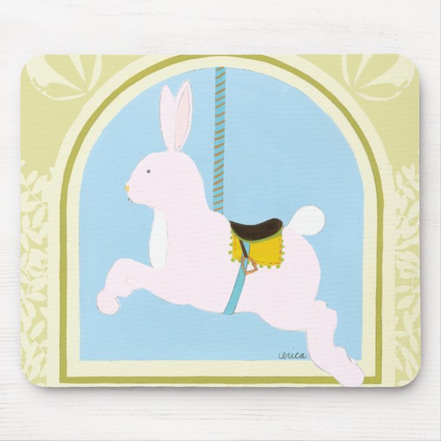 Carousel Rabbit by June Erica Vess Mouse Pad (Front)
