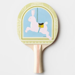 Carousel Rabbit by June Erica Vess Ping Pong Paddle
