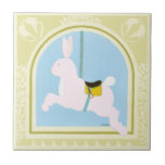 Carousel Rabbit by June Erica Vess Tile<br><div class="desc">Hop along with this carousel rabbit print by June Erica Vess. Create an amusement park on your child's nursery wall with this print today!</div>