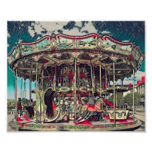 carousel ride photo print