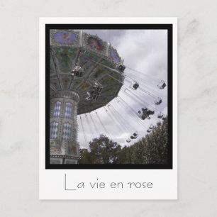Carousel swing in Paris post card
