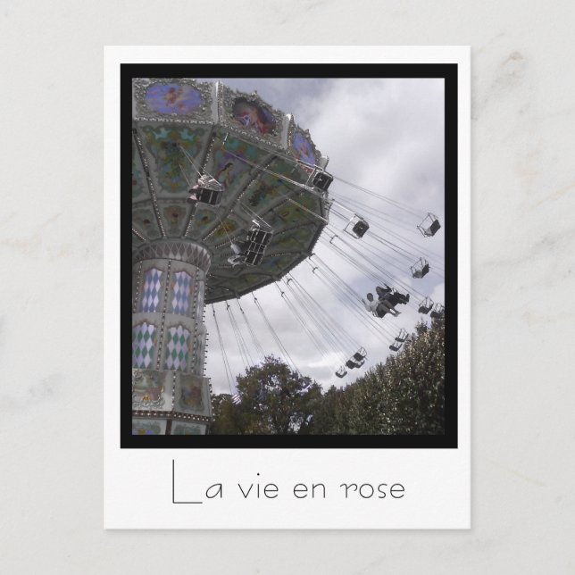 Carousel swing in Paris post card (Front)