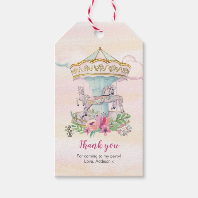 Carousel thank you favour tags (Front)