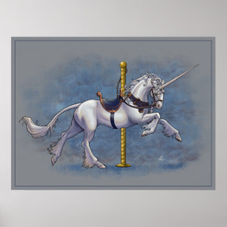 Carousel Unicorn Poster