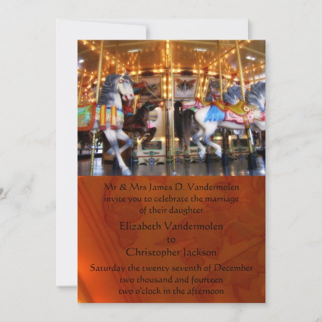 Carousel Wedding Invitation (Front)