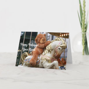Carousel with Teddy Bear Card