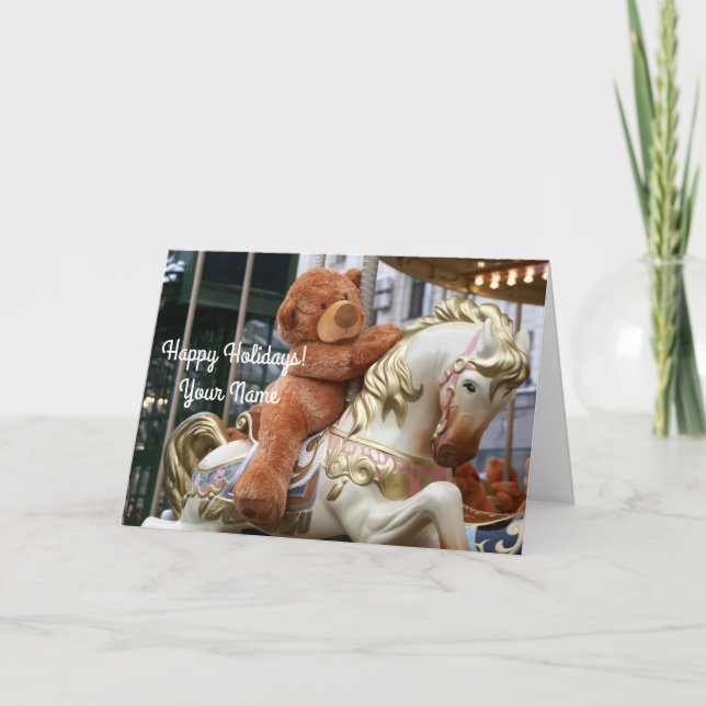 Carousel with Teddy Bear Card (Front)