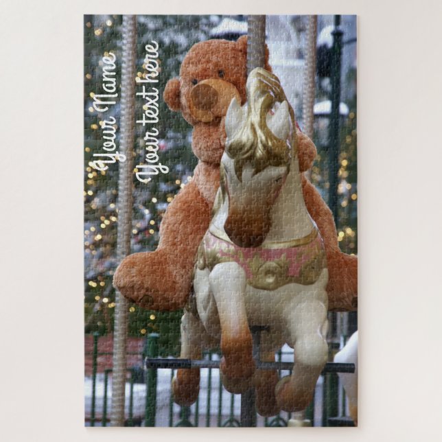 Carousel with Teddy Bear Jigsaw Puzzle (Vertical)