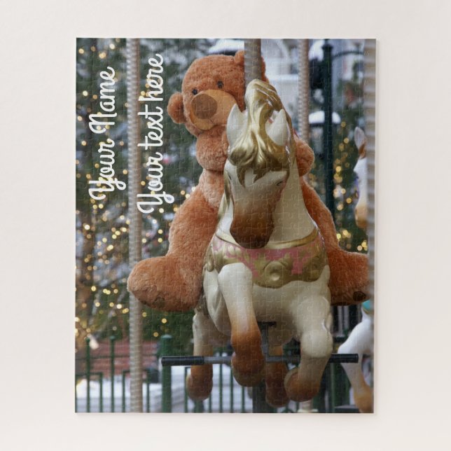 Carousel with Teddy Bear Jigsaw Puzzle (Vertical)