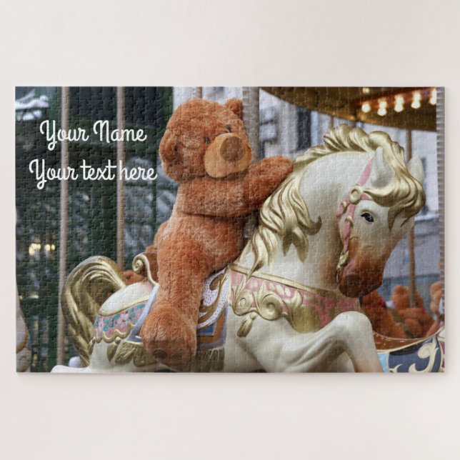 Carousel with Teddy Bear Jigsaw Puzzle (Horizontal)