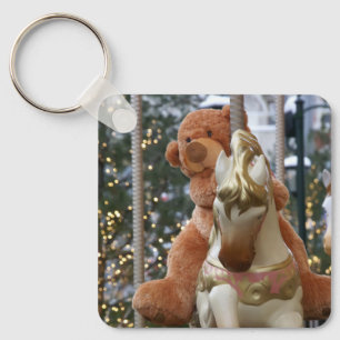 Carousel with Teddy Bear Key Ring