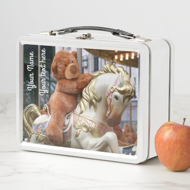 Carousel with Teddy Bear Metal Lunch Box (In Situ)