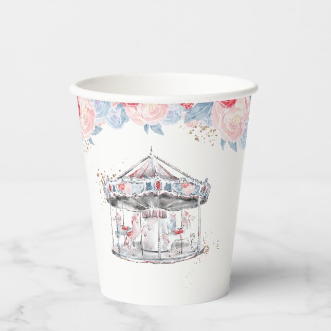 Carousel Wonderland Pink Paper Cups (Front)