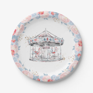 Carousel Wonderland Pink Paper Plate