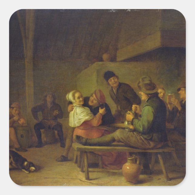 Carousing Farmers Square Sticker (Front)