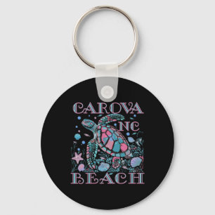 Carova Beach Nc Turtle Lover Colorful Beach Souven Key Ring