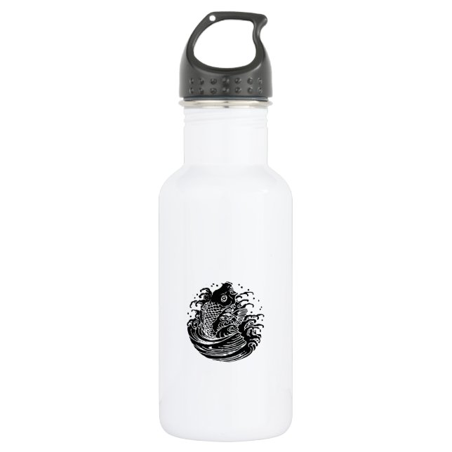 Carp and water 532 ml water bottle (Front)