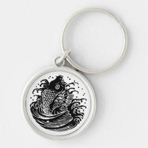 Carp and water key ring