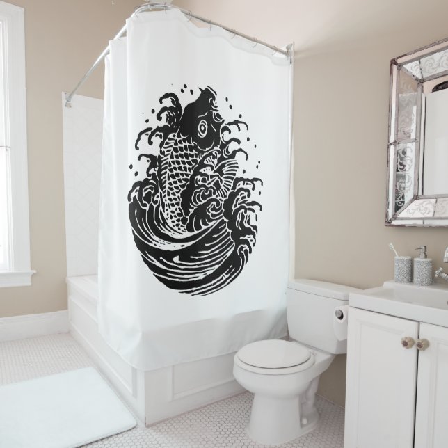 Carp and water shower curtain (In Situ)